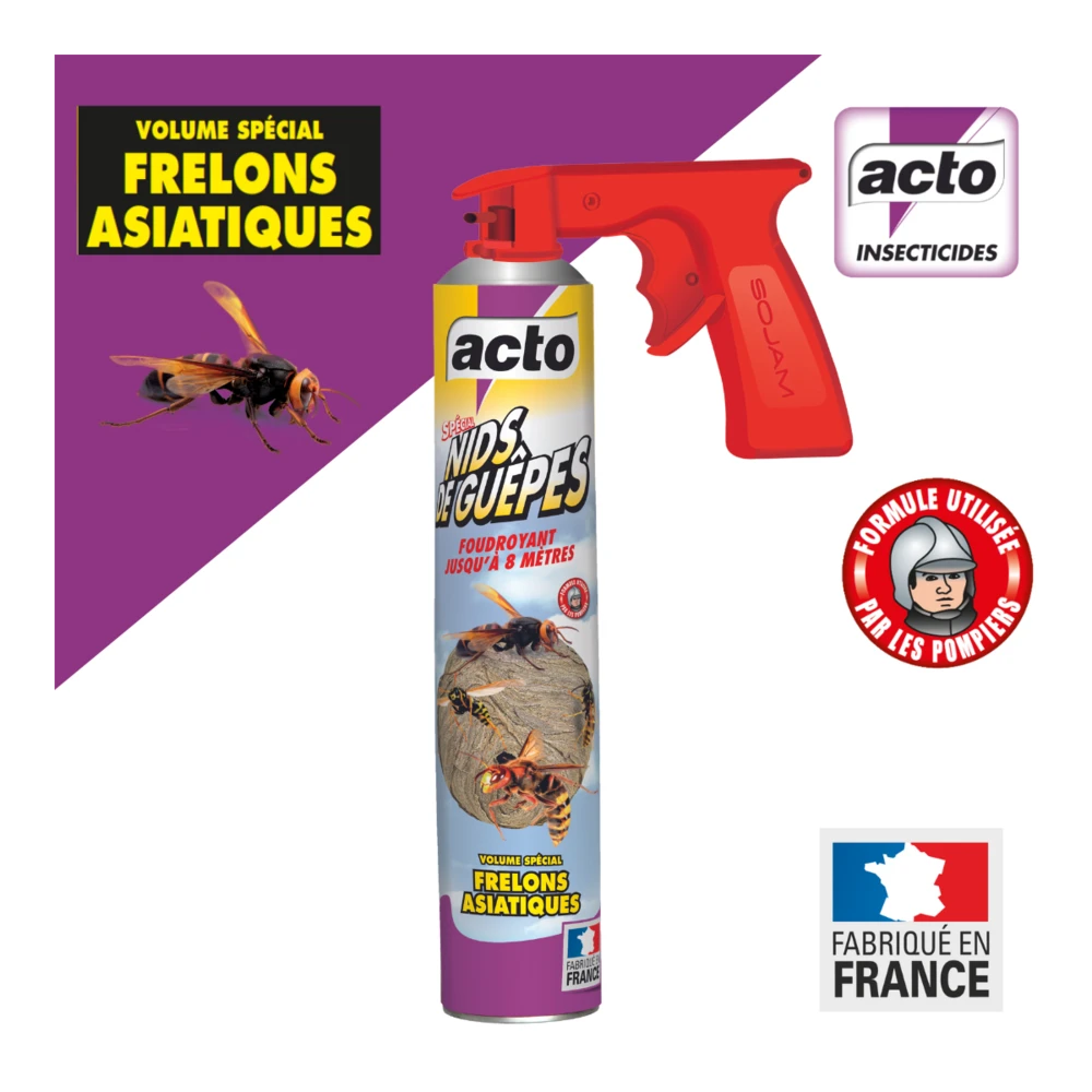 Lot De 2 Aérosol Acto Spécial Nids De Guepes - Efficacité Professionnelle - Volu – Image 3