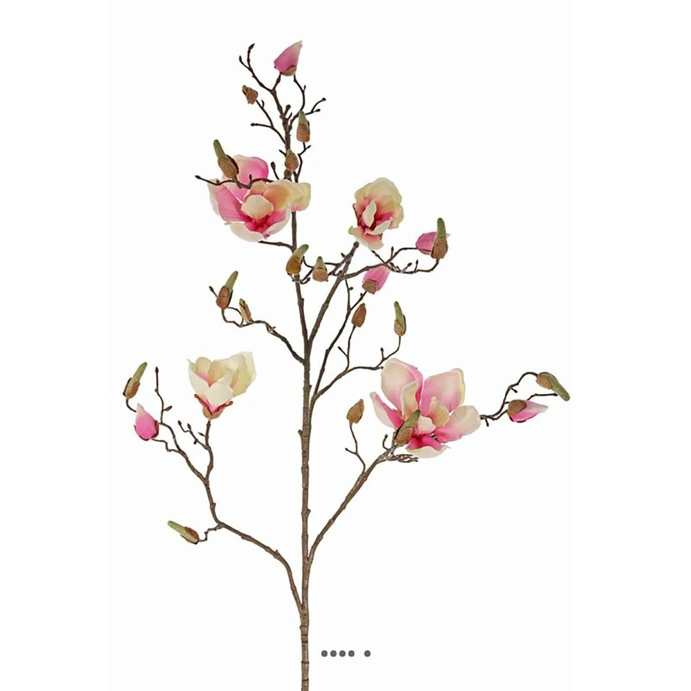 Branche De Magnolia Artificiel 4 Fleurs 22 Boutons H 107 Cm Rose PĂąle - Couleur: â Image 2