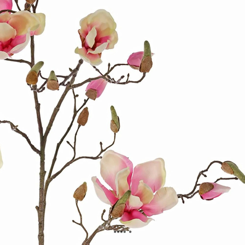 Branche De Magnolia Artificiel 4 Fleurs 22 Boutons H 107 Cm Rose PĂąle - Couleur: â Image 3