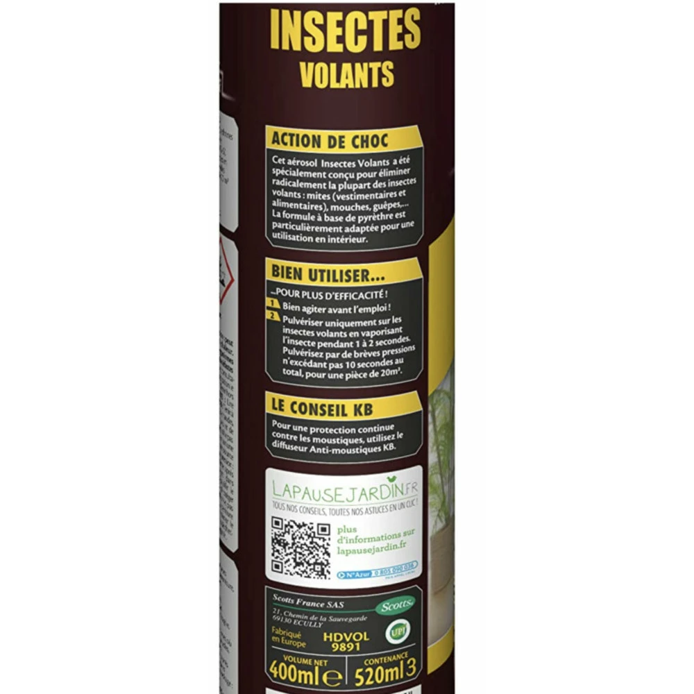 Insecticide Pour Insectes Volants Kb Home Defense - AĂ©rosol 400ml â Image 2