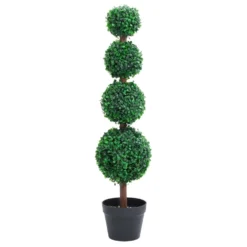 VIDAXL Plante De Buis Artificiel Avec Pot Forme De Boule Vert 90 Cm